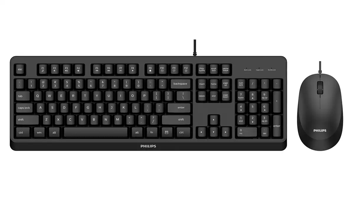 PHILIPS Ensemble clavier et souris SPT6207BL/16 1200 DPI USB Noir