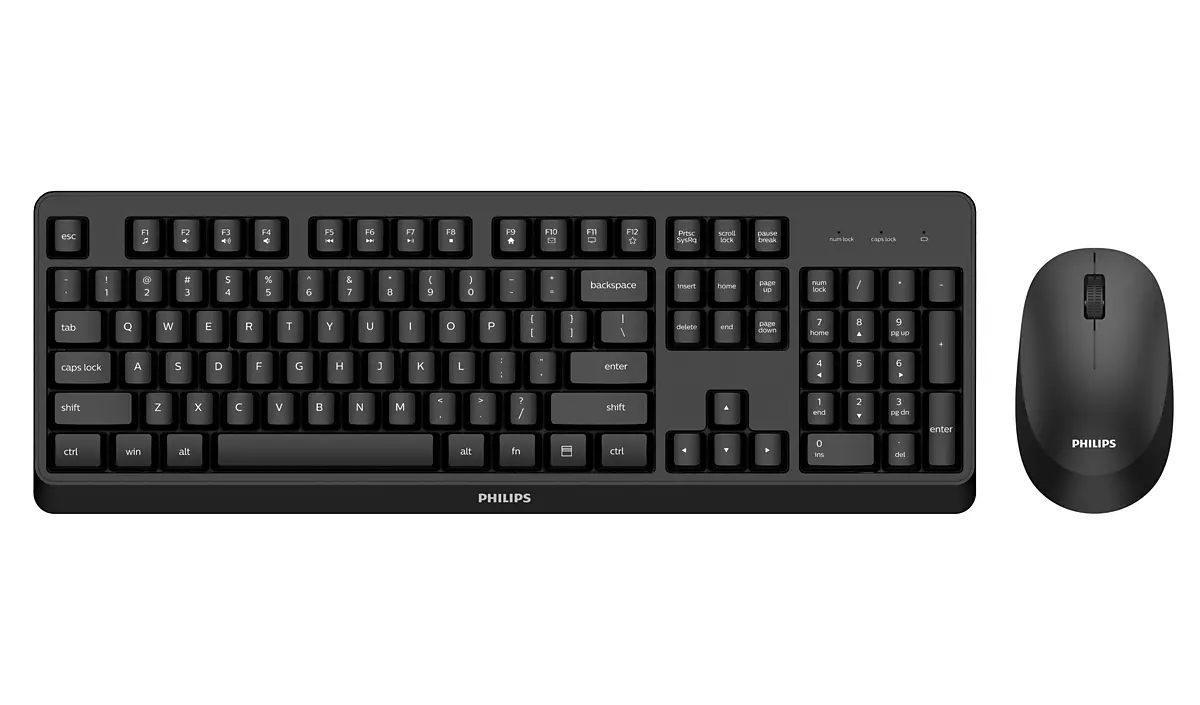PHILIPS Ensemble clavier et souris sans fil SPT6307BL/16 1600 DPI Noir