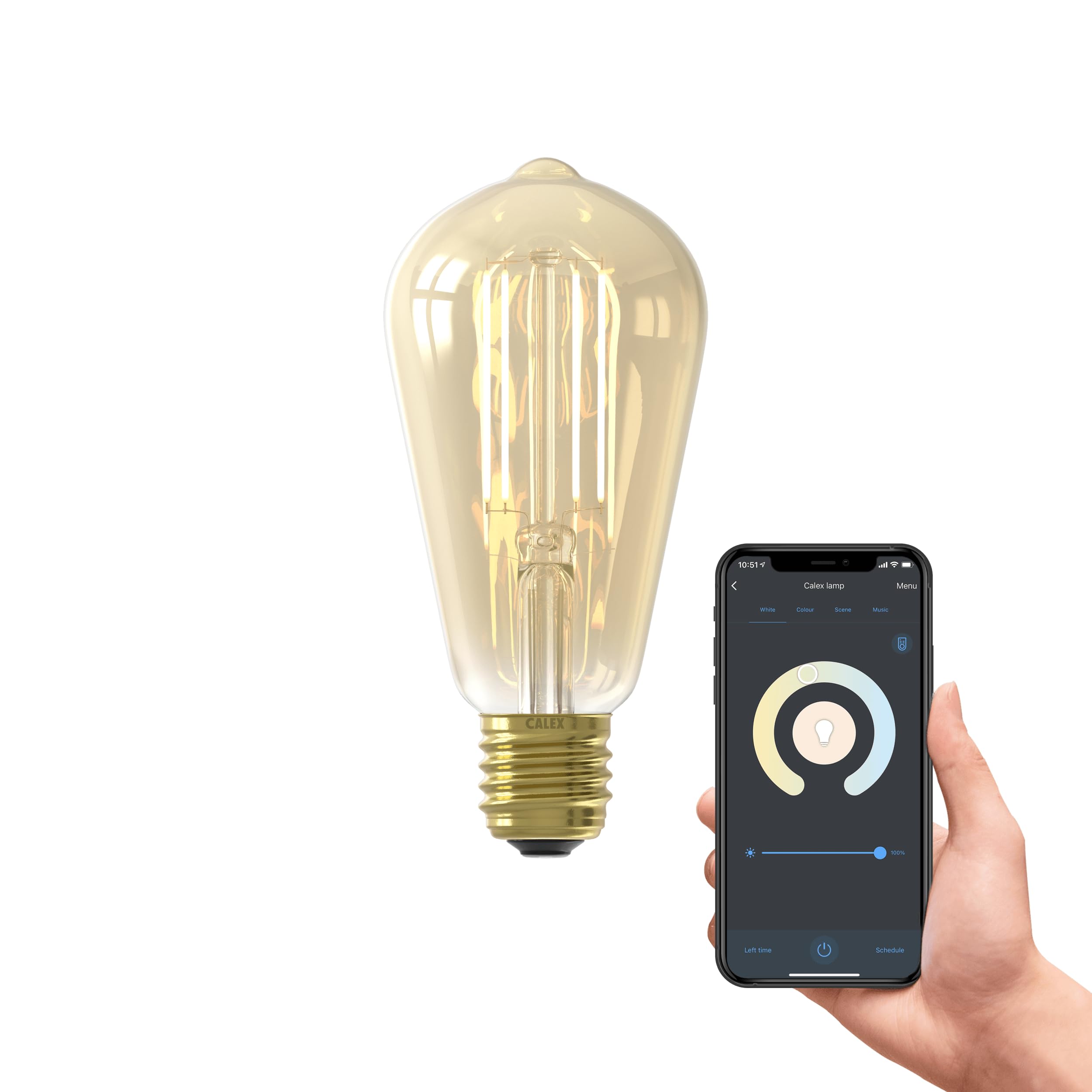 Calex Edison LED Filament connectée ST64 ambrée E27