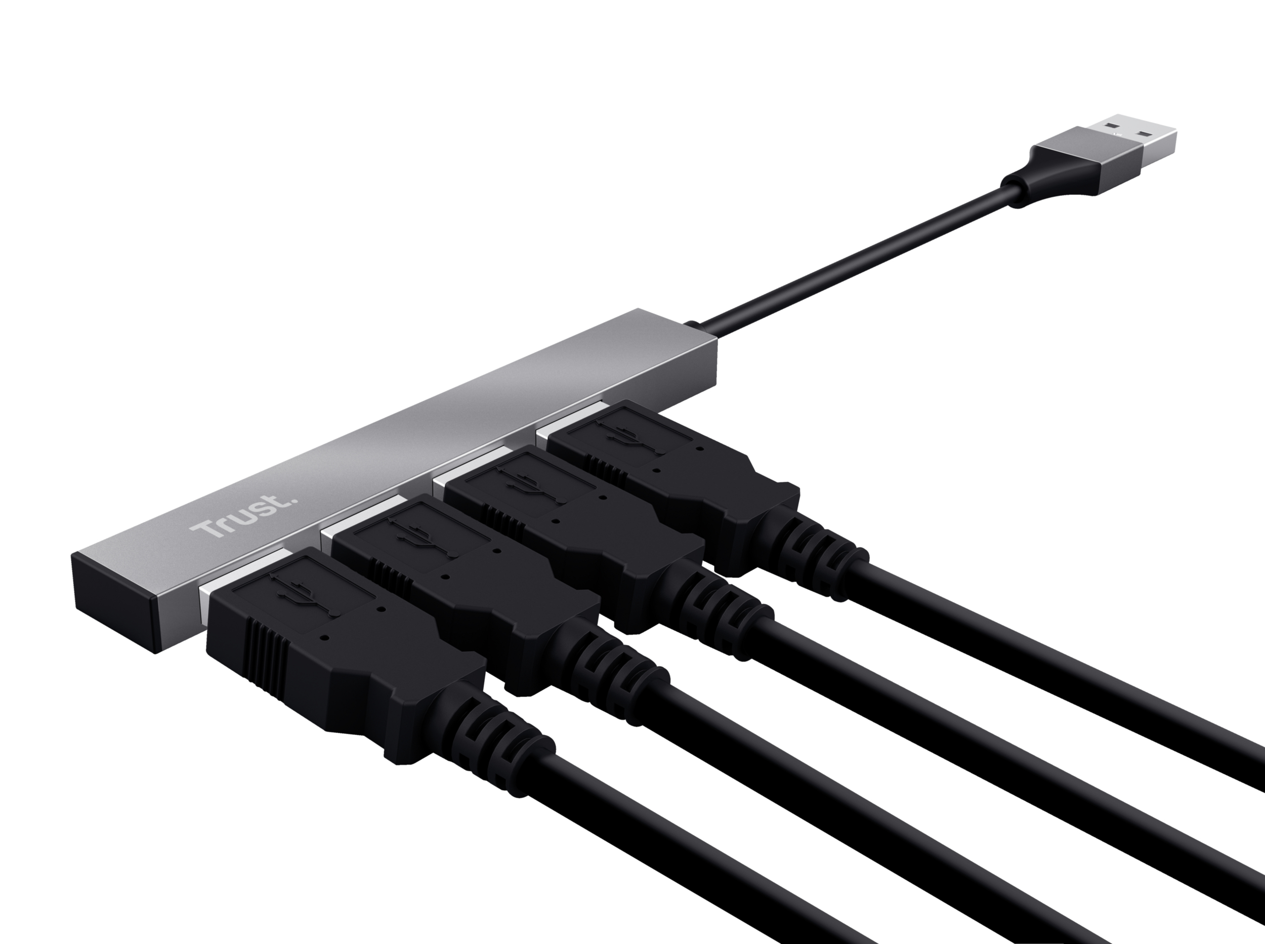 TRUST Hub USB 2.0 Halyx - 4 ports (Gris)