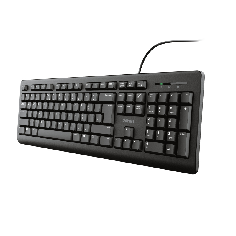 TRUST TK-150 clavier USB QWERTY Espagnole Noir