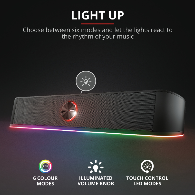 TRUST Modèle : BARRE DE SON LUMINEUSE RGB THORNE