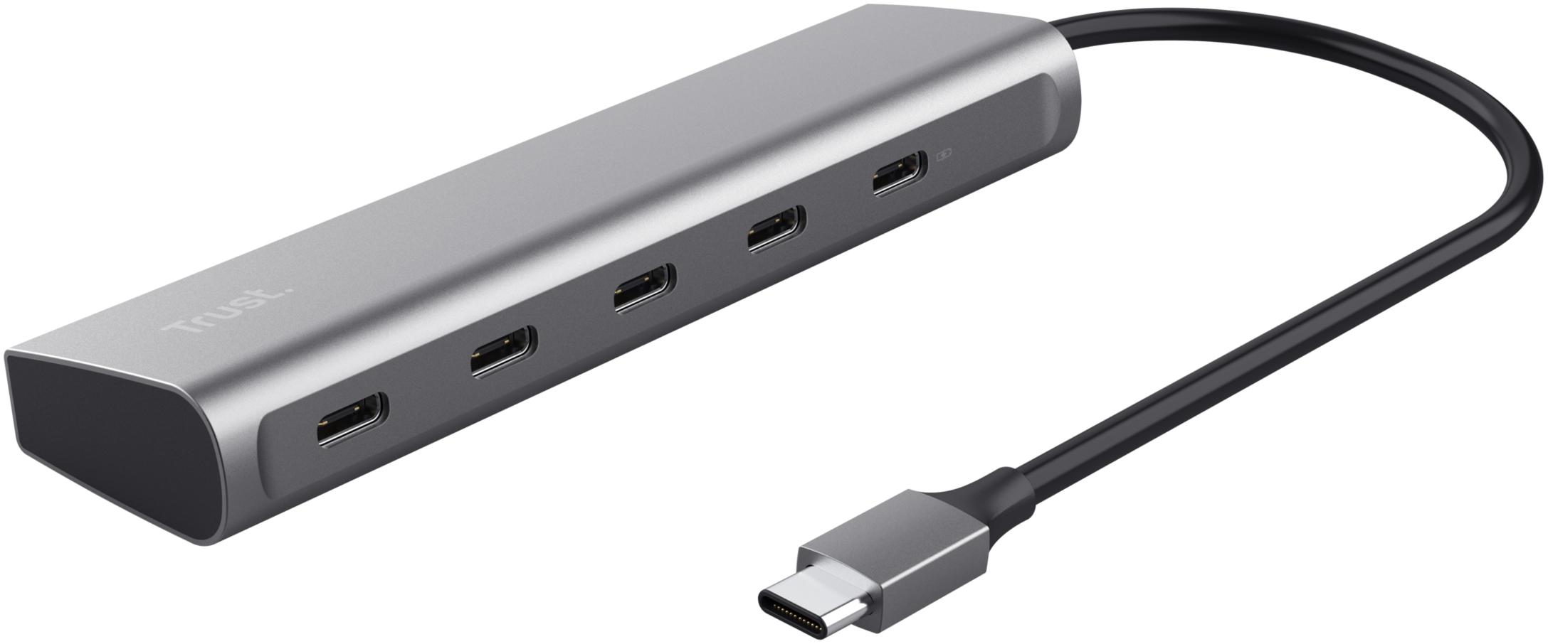 TRUST Hub USB-C 3.2 Halyx - 5 ports (Argent)
