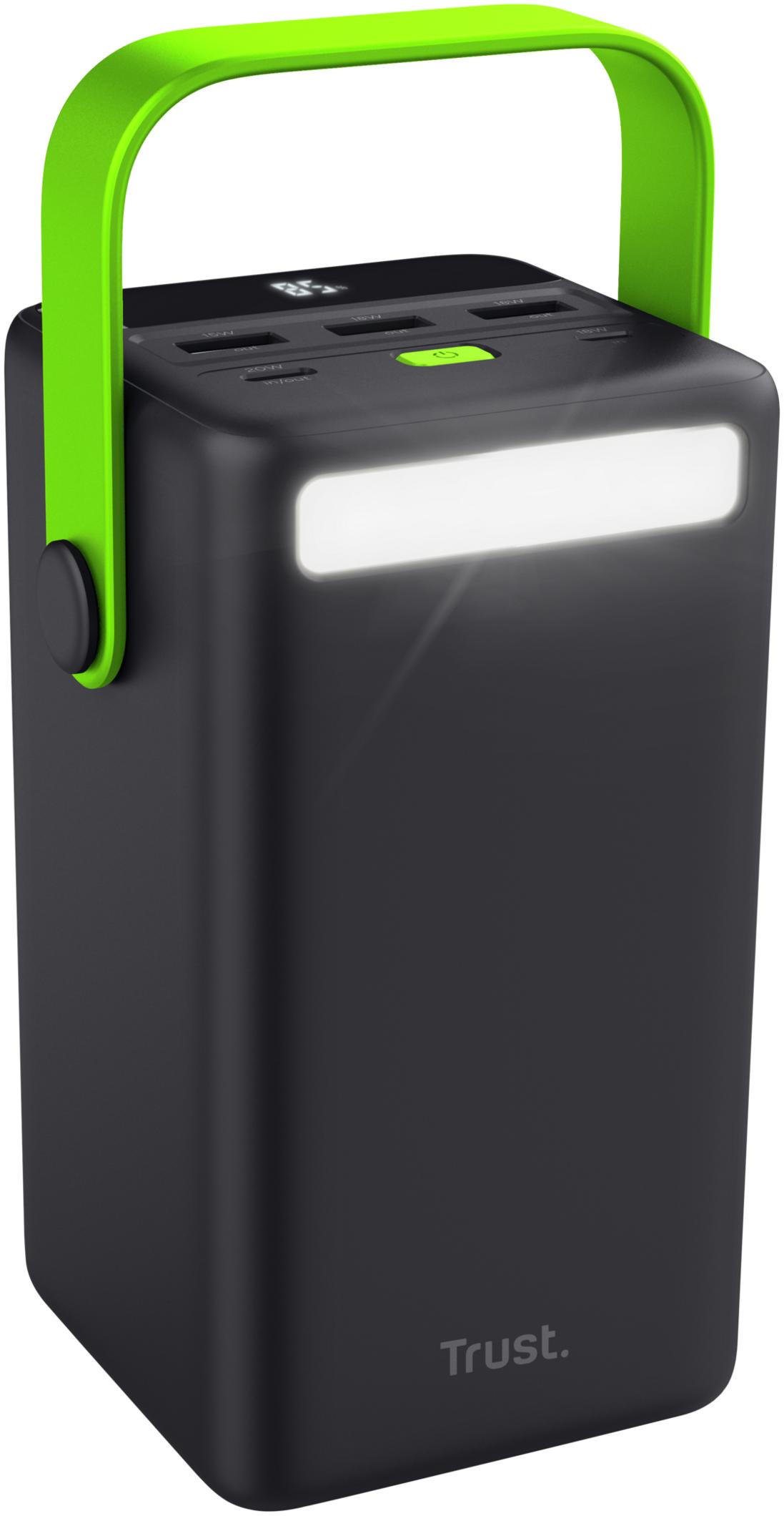 TRUST Batterie externe USB Redoh XXL - 50000mAh 185W (Noir/Vert)