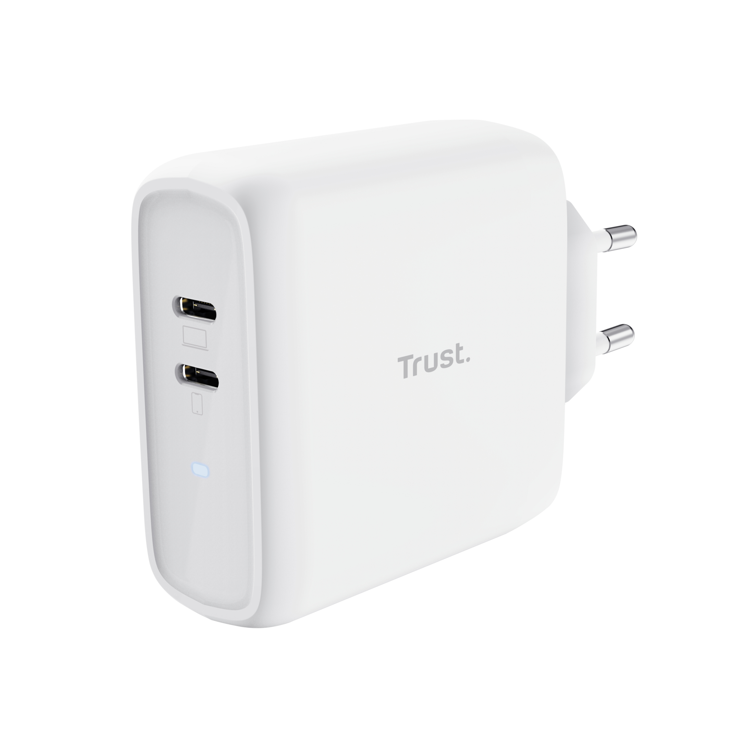 TRUST Chargeur rapide Maxo 65 W double USB-C PPS avec indicateur LED blanc