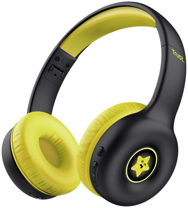 TRUST Casque sans fil pour enfant Nouna (Noir/Jaune)