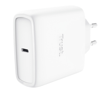 TRUST Chargeur GaN  Maxo 65W USB-C câble 2m charge rapide blanc