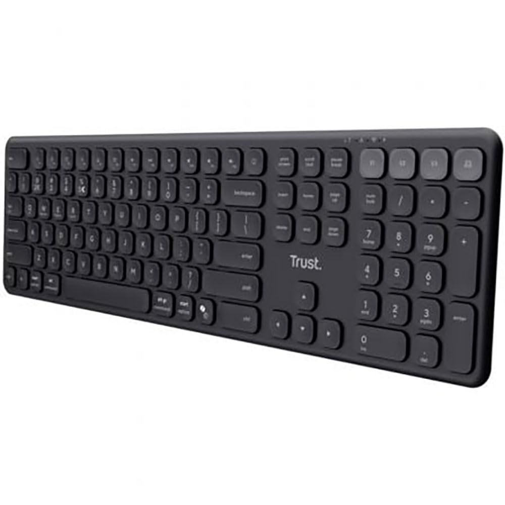 TRUST Clavier sans fil Bluetooth rechargeable multi-appareils Vaiya, noir