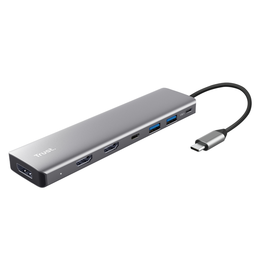 TRUST Adaptateur DALYX USB-C 7 en 1 1 USB-C 2 USB 2 HDMI 1 DisplayPort 1 Ethernet