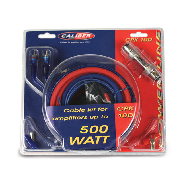 Caliber Caliber CPK10D - Kit de câblage pour amplificateurs jusqu'à 500W. Ce kit comprend un câble d'alimentation de 5m de section 10mm2, idéal pour une connexion stable et sécurisée. Facile à installer, il garantit une alimentation optimale pour votre am