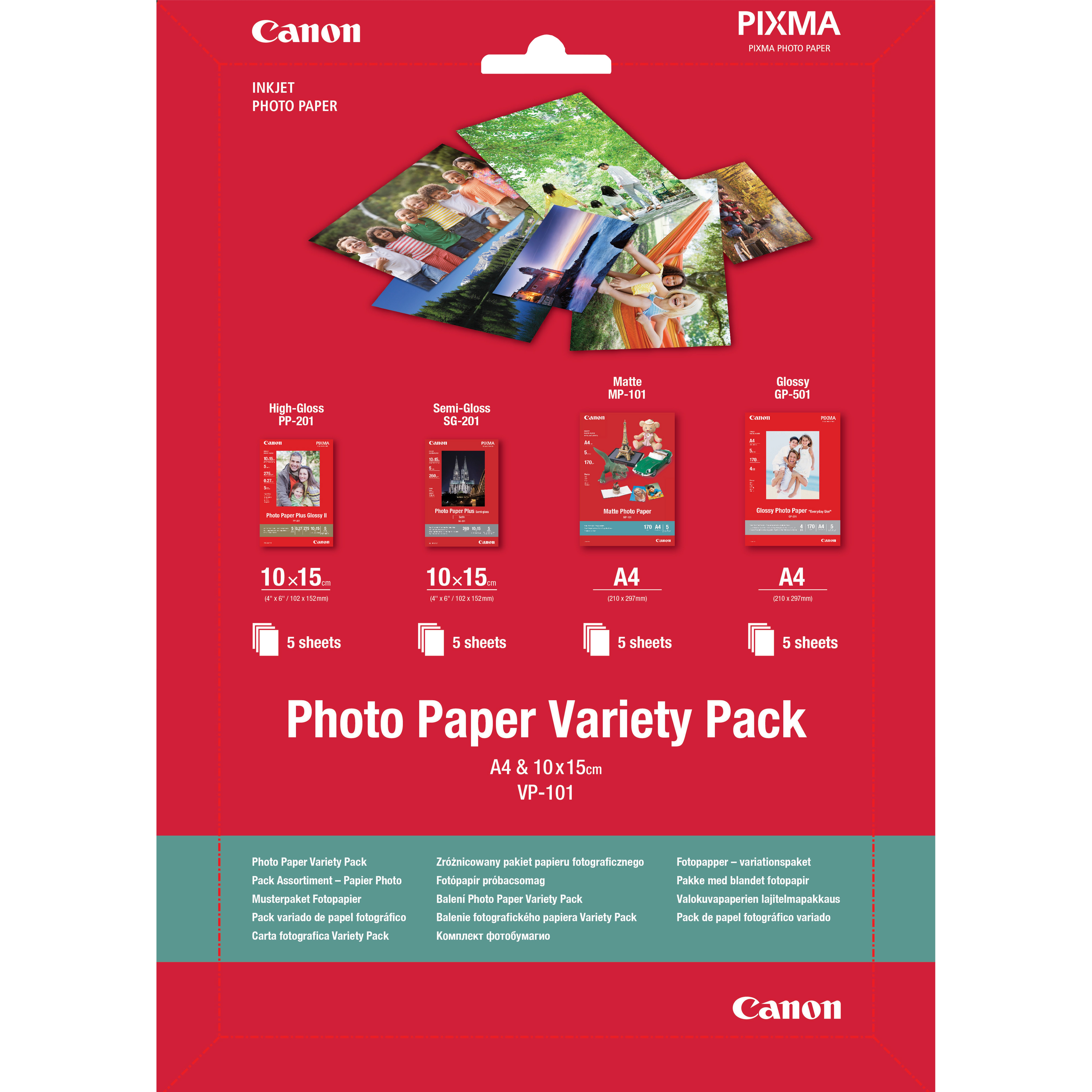 CANON VP-101 photo papier variety pack A4 & 10 x15cm