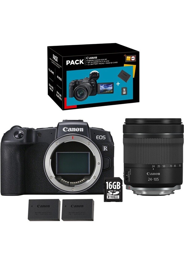 CANON PACK EOS RP + RF 24-105 mm f/4-7.1 IS STM + Seconde Batterie LP-E17 + Carte SD 16Go