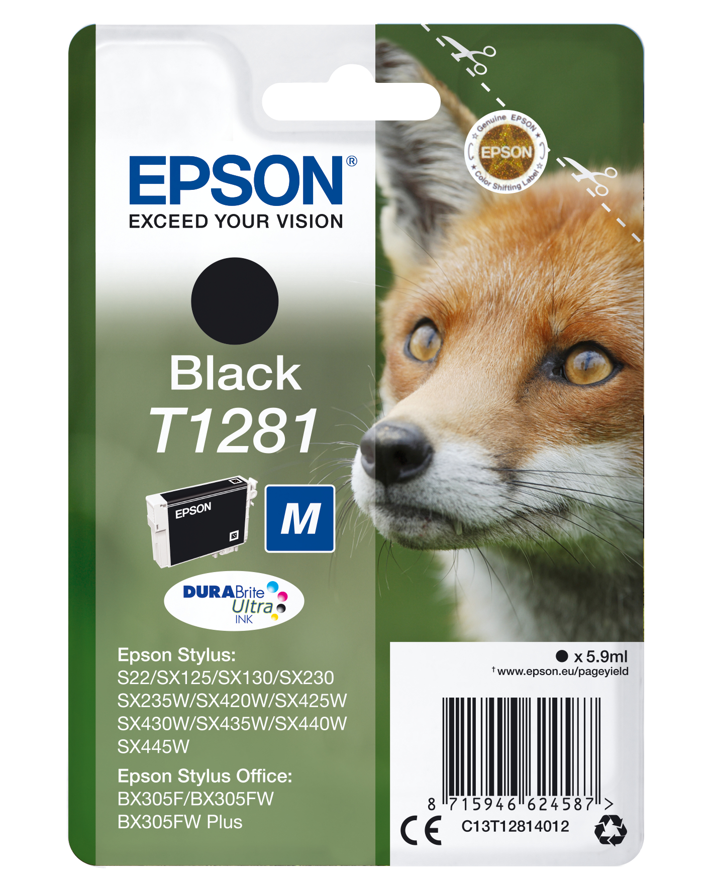 EPSON Singlepack Black T1281 DURABrite U