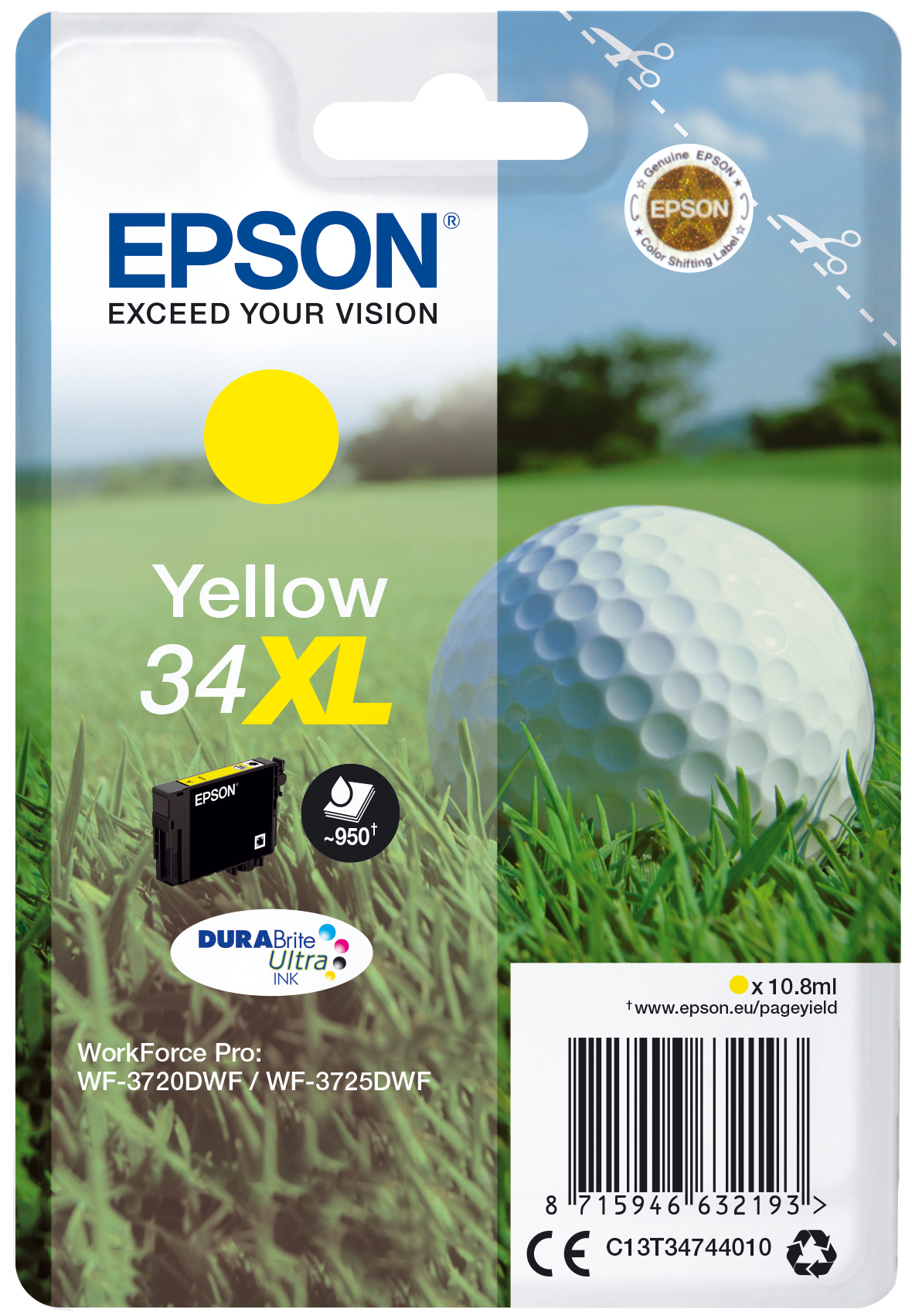 EPSON Balle de Golf Jaune 34XL