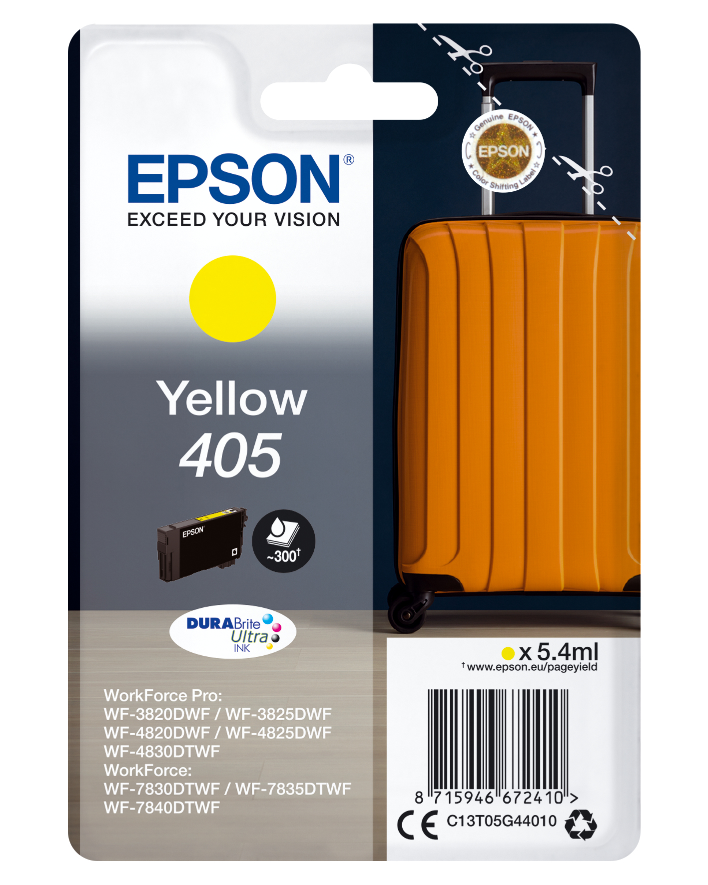 EPSON Singlepack Yellow 405 DURABrite Ultra Ink