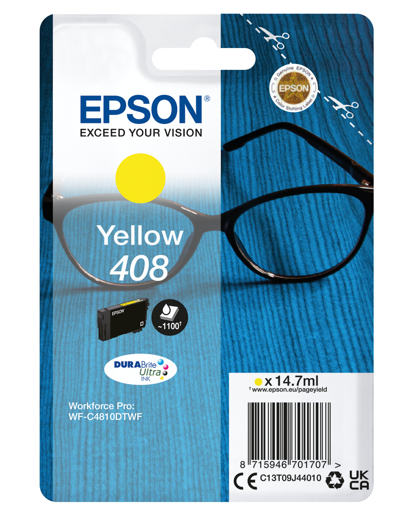 EPSON Singlepack Yellow 408 Ultra Ink