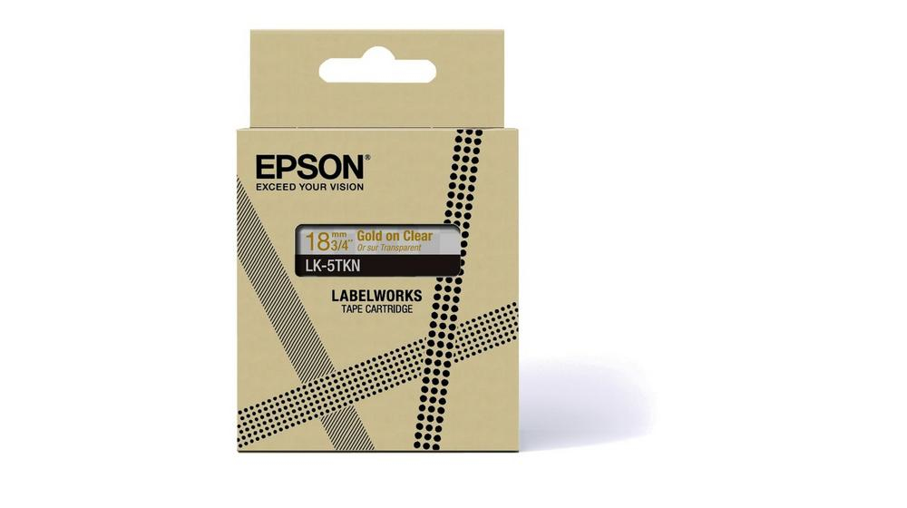 EPSON Metallic Tape Clear/Gold 18mm 9m LK-5TKN
