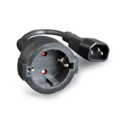 CableXpert Câble d'alimentation CEE 7/7 F vers C14 (prise schuko) 15cm F/M (Noir)