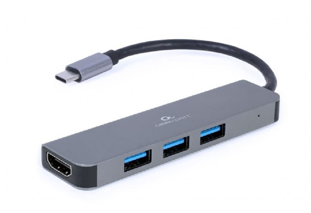 CableXpert Adaptateur USB-C 3.0 2-01 vers HDMI, 3x USB-A (Gris)