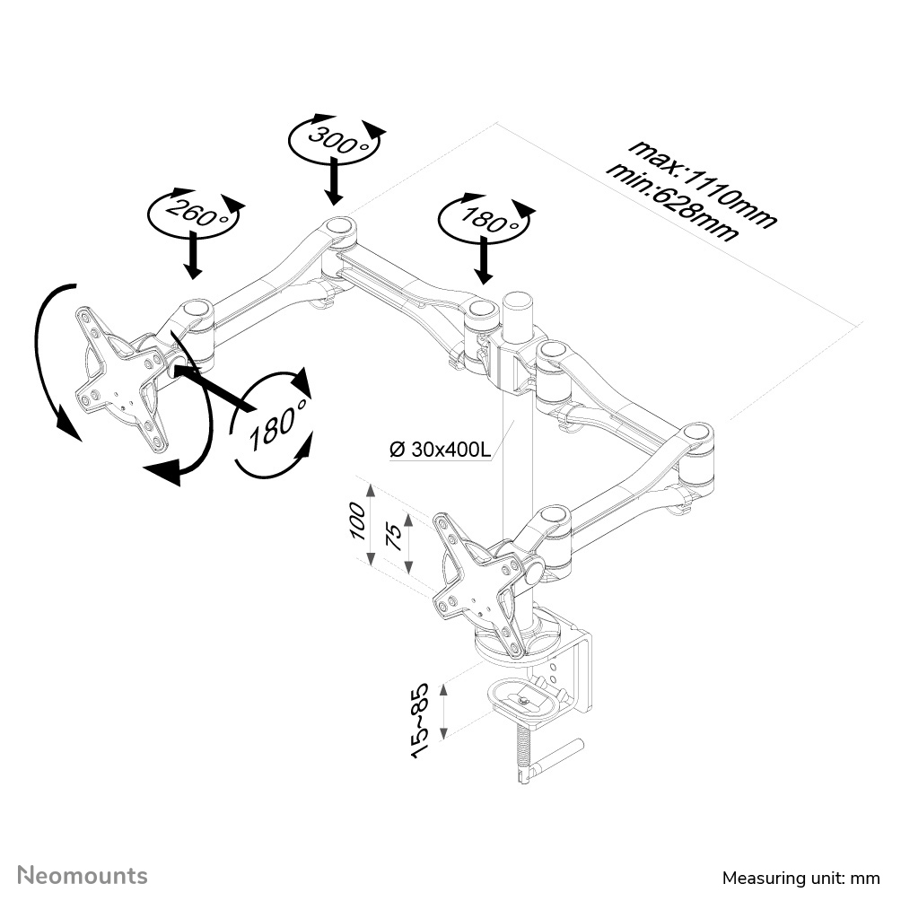 NEOMOUNTS BY NEWSTAR Modèle du produit : NEOMOUNTS FPMA-D1030D