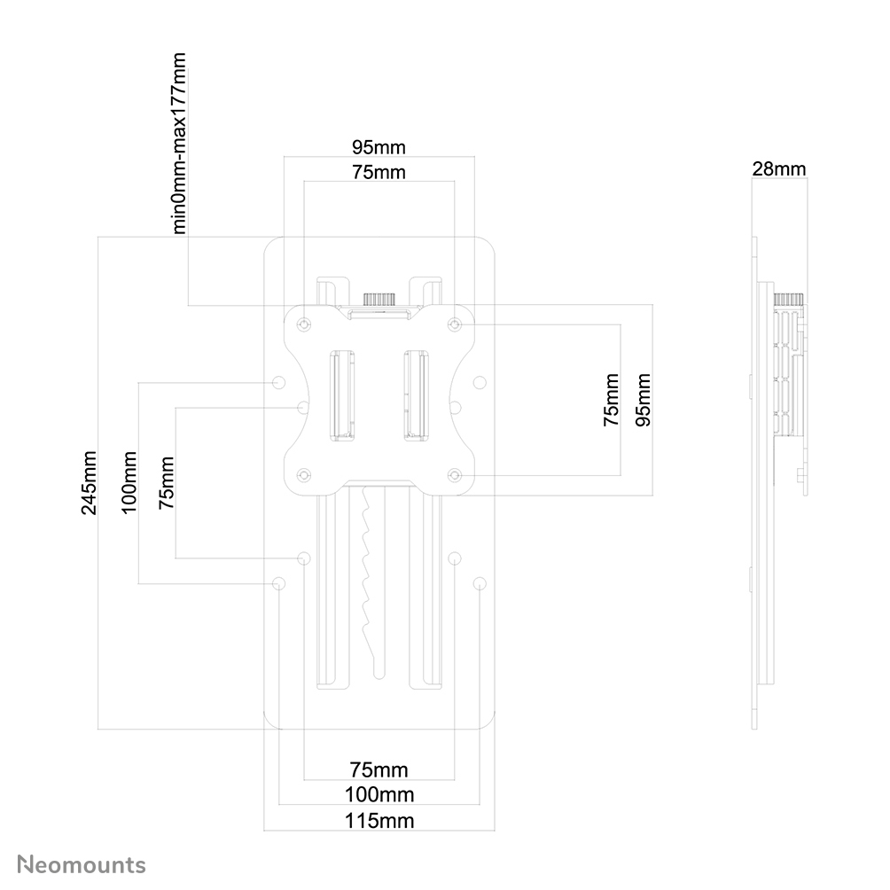 NEOMOUNTS BY NEWSTAR Adaptateur de réglage de hauteur d'écran plat