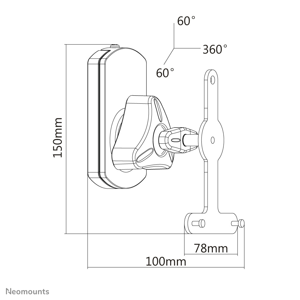 NEOMOUNTS BY NEWSTAR NEOMOUNTS Wall Mount for Sonos Play 1 and 3 Black tilt- swivel- and rotatable 1 pivot