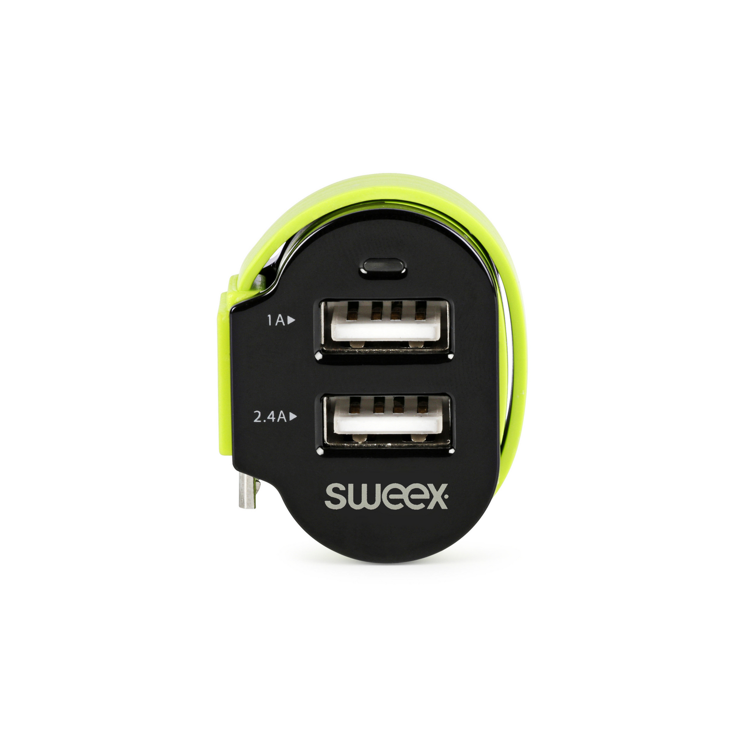 Sweex Chargeur de voiture 3-Outputs 6 A 2 x USB / Micro USB Noir/Vert