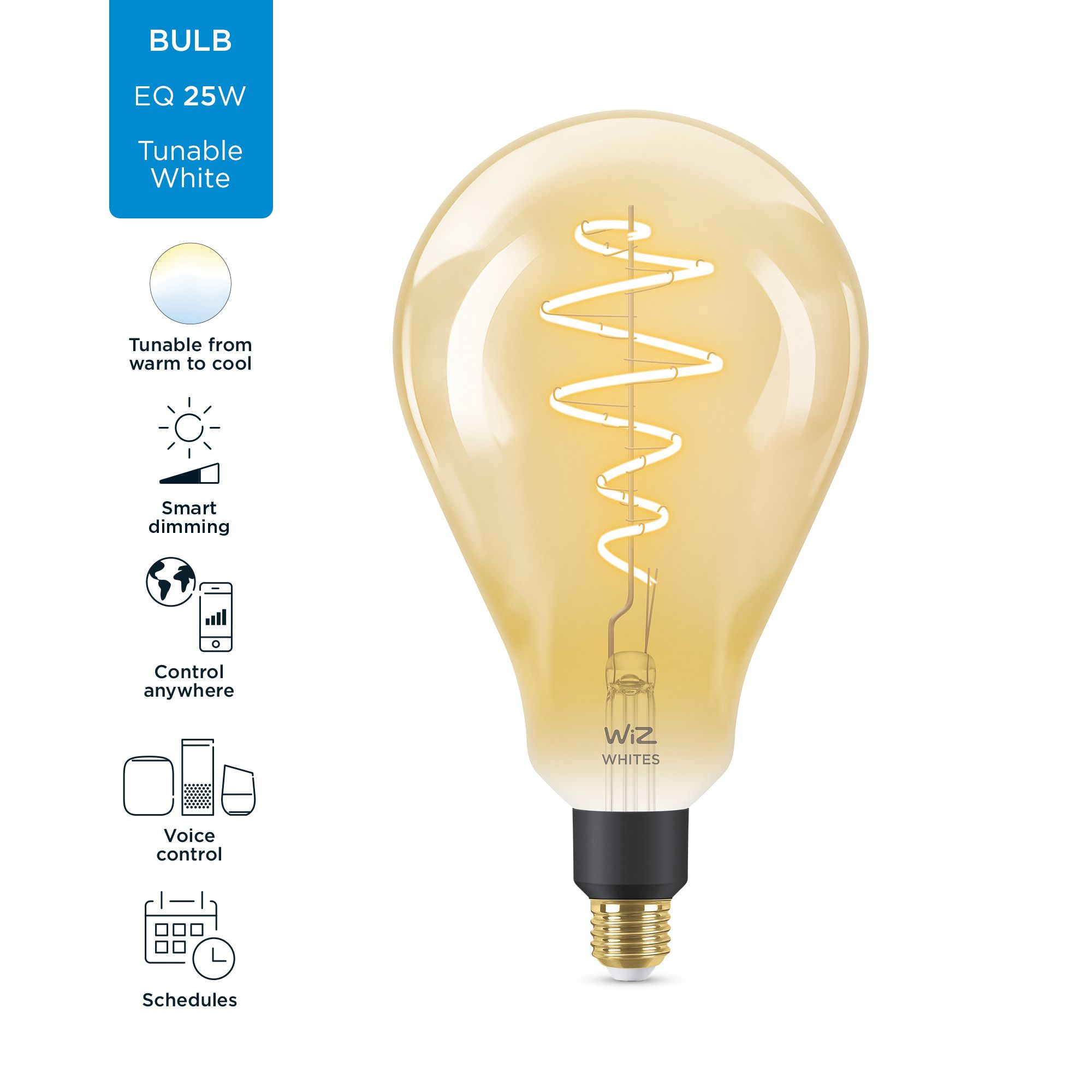Wiz Ampoule connectée E27 Filament vintage Blanc variable