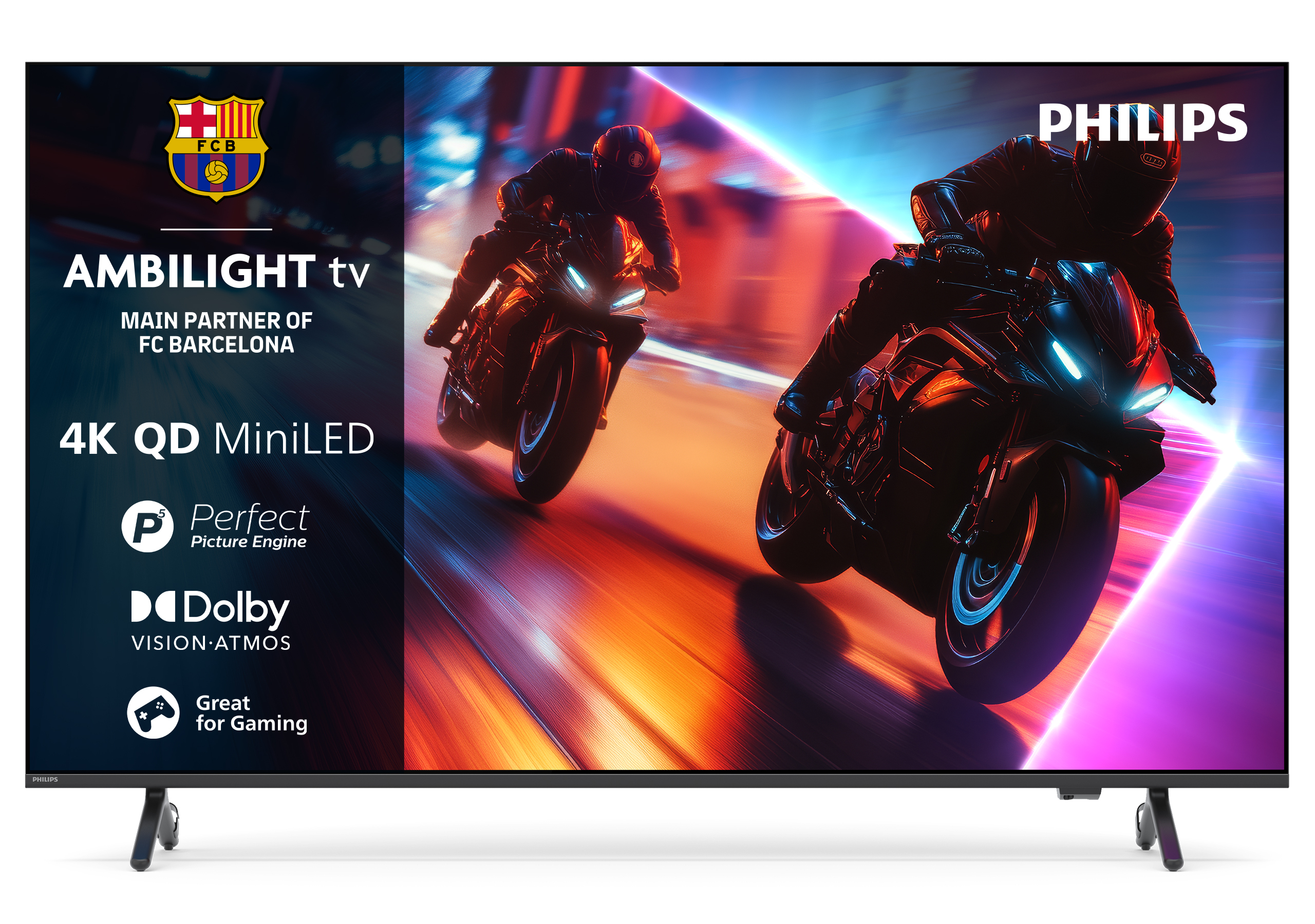 PHILIPS 75MLED910 189cm 4K UHD QLED Ambilight VRR 144Hz Smart OS Titan 2025