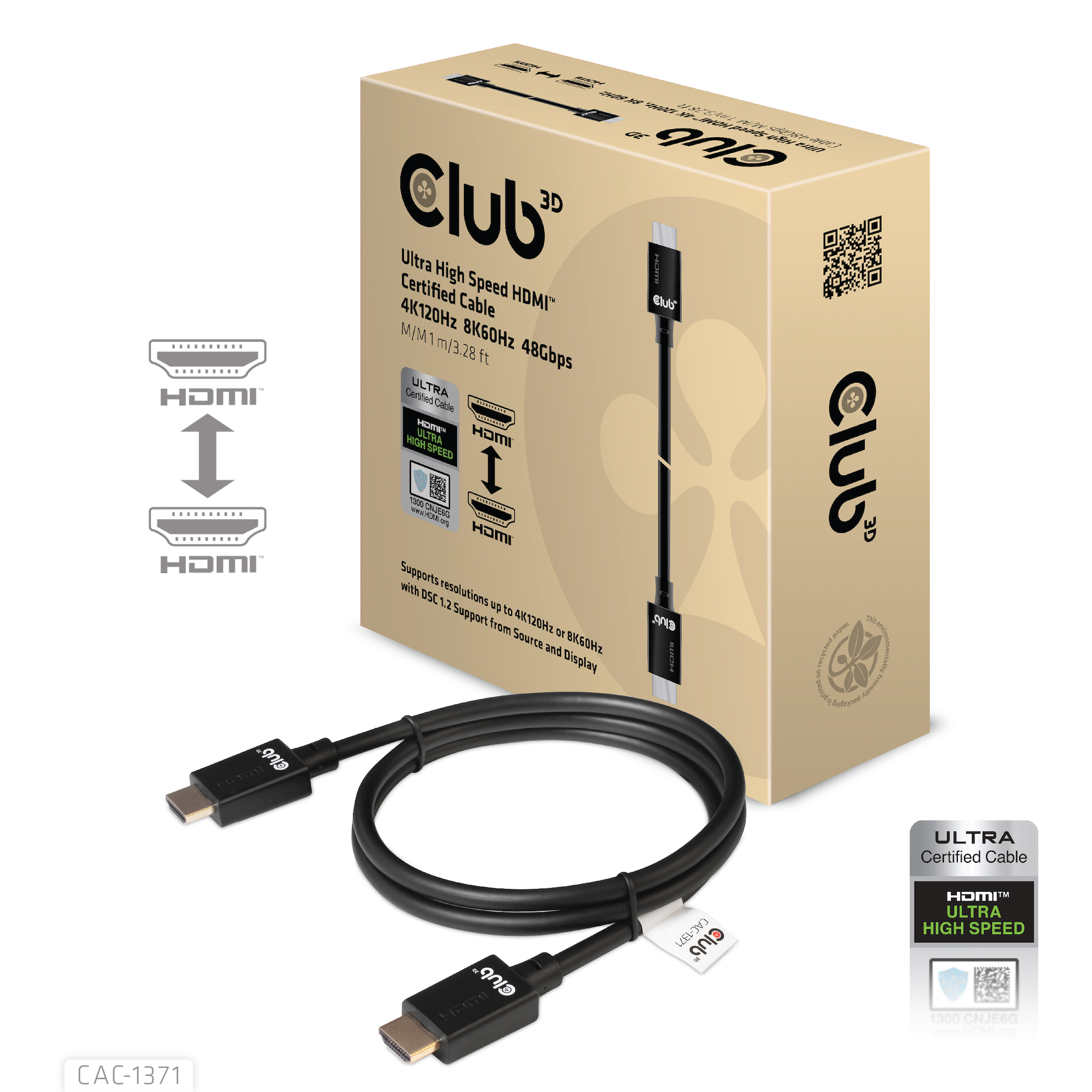 CLUB 3D Club 3D Ultra High Speed HDMI-Kabel 10K120Hz 48Gbit/s