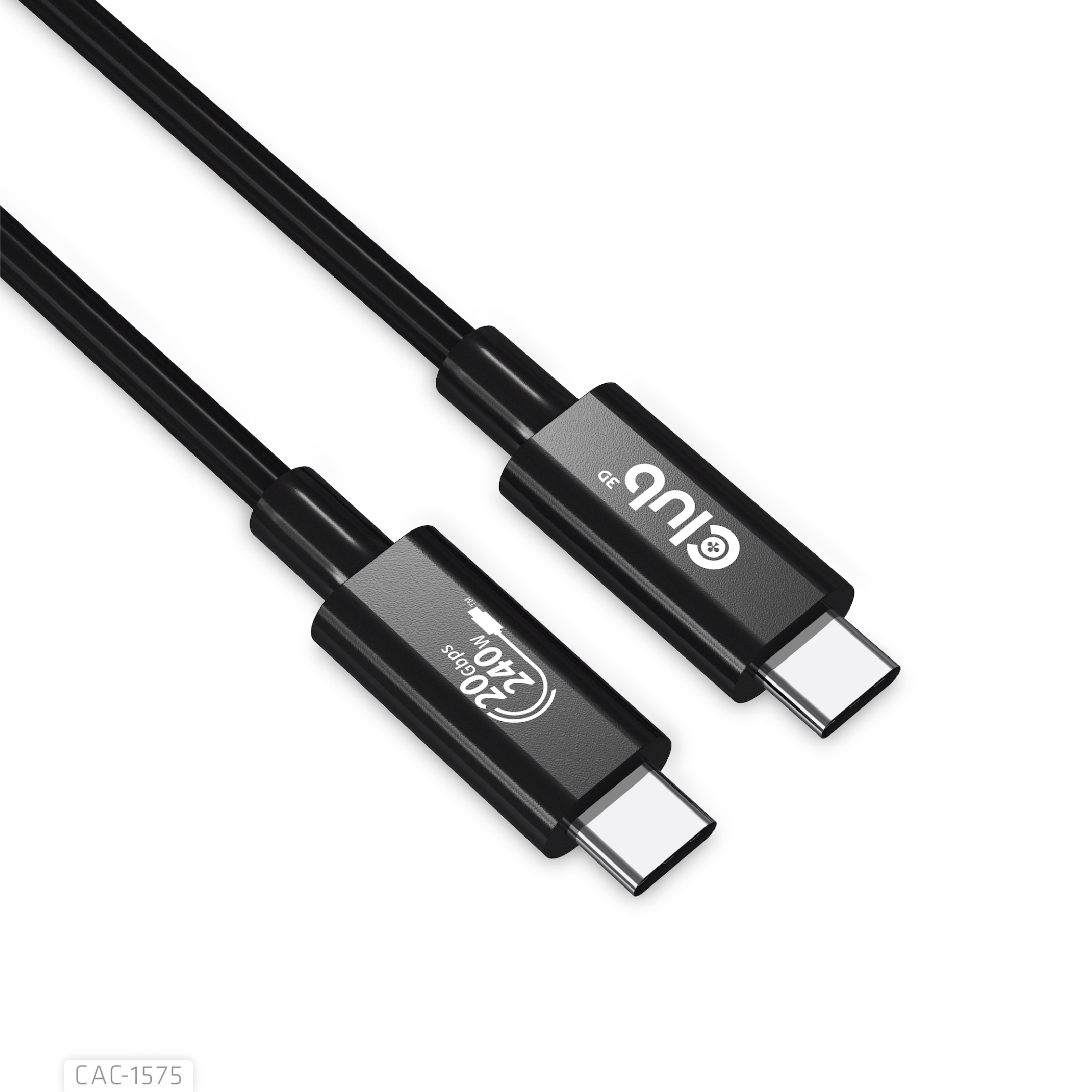 CLUB 3D Club 3D USB4 Gen2x2 Typ-C USB-IF Zertifiziertes Kabel 4K60Hz, Daten 20Gbps, PD 240W EPR St./St. 2m