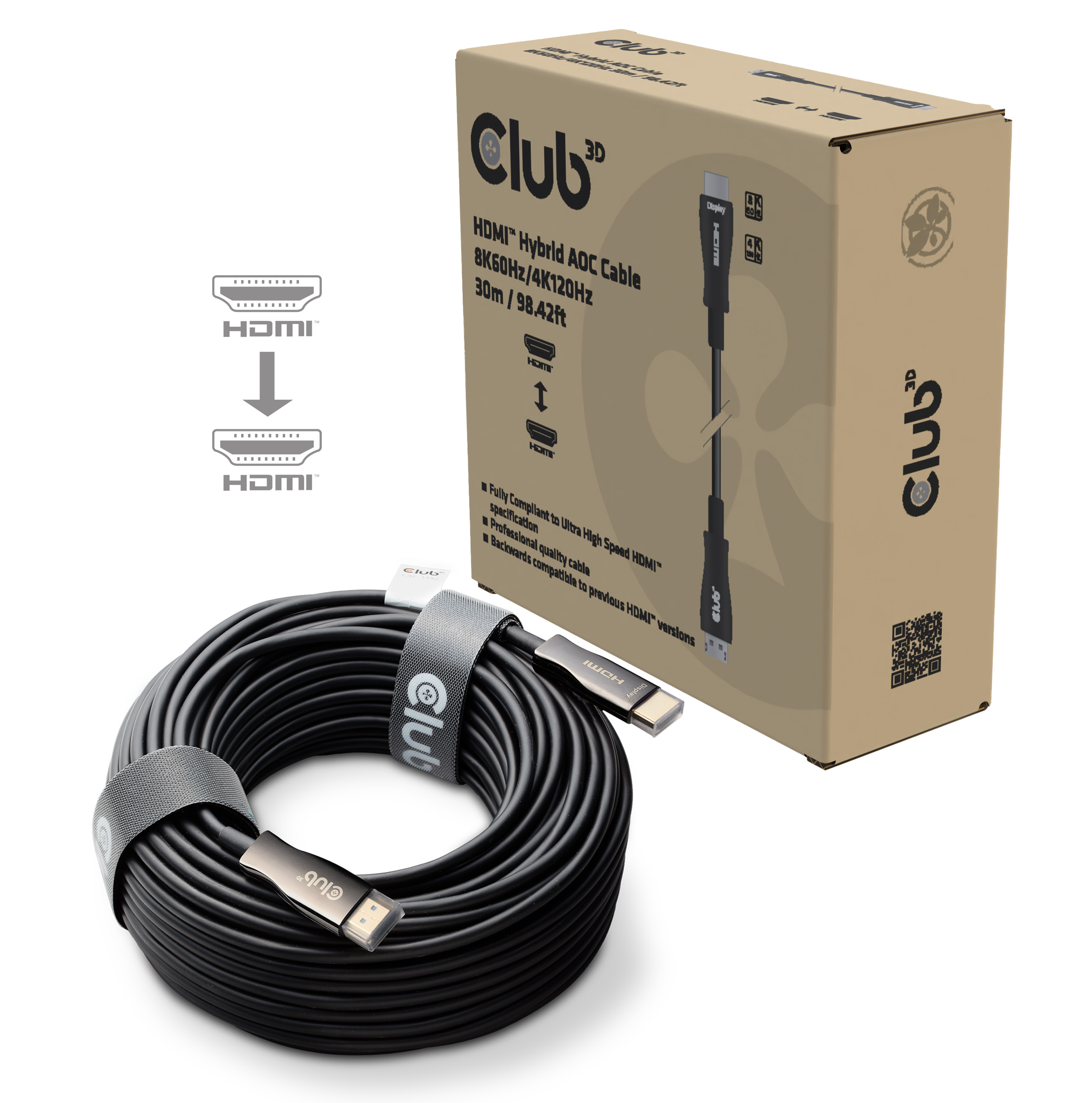 CLUB 3D Club3D HDMI-Kabel A -> A 2.1 aktiv opt. 8K60Hz UHD 30 Meter retail