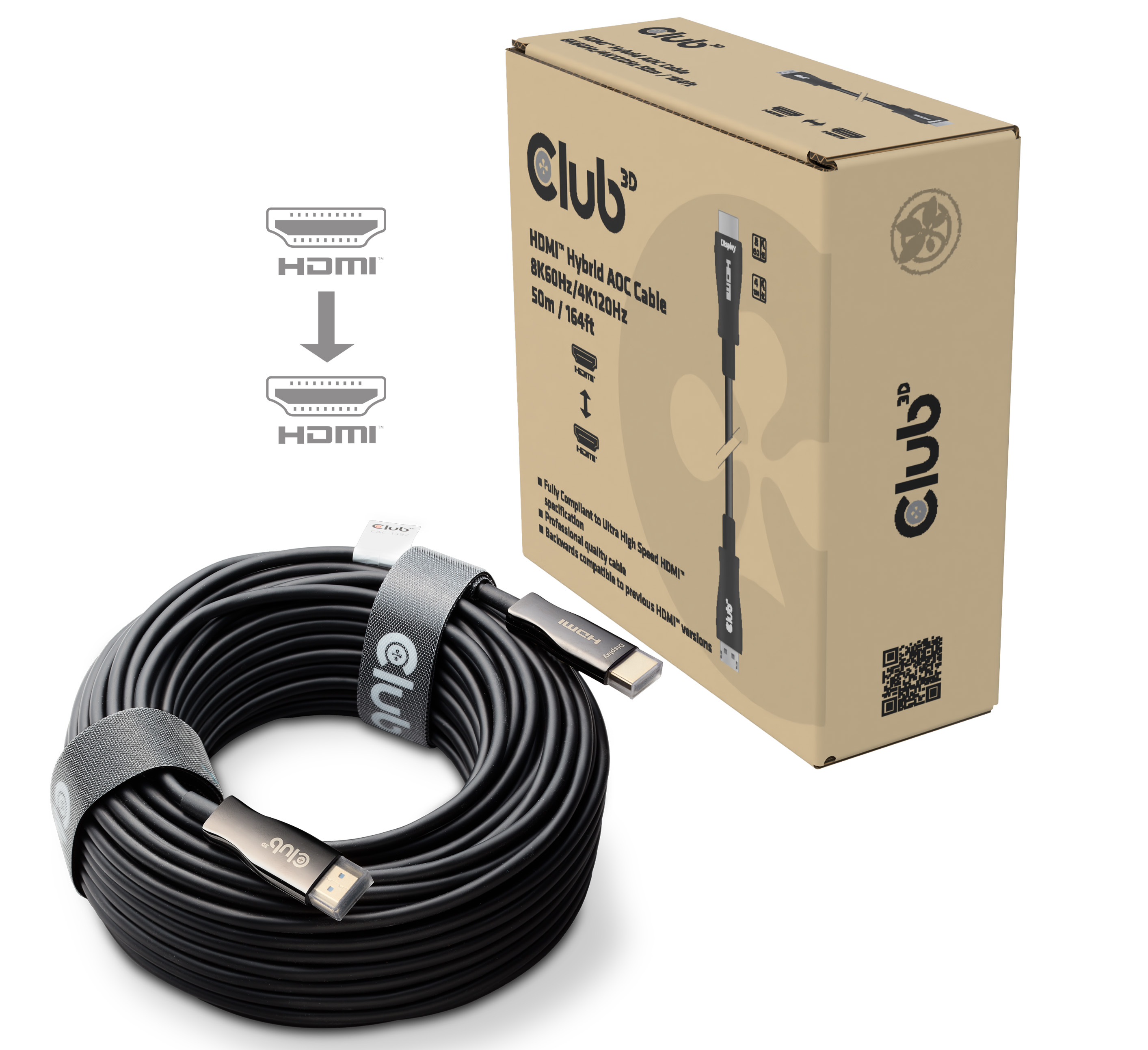 CLUB 3D Club3D HDMI-Kabel A -> A 2.1 aktiv opt. 8K60Hz UHD 50 Meter retail