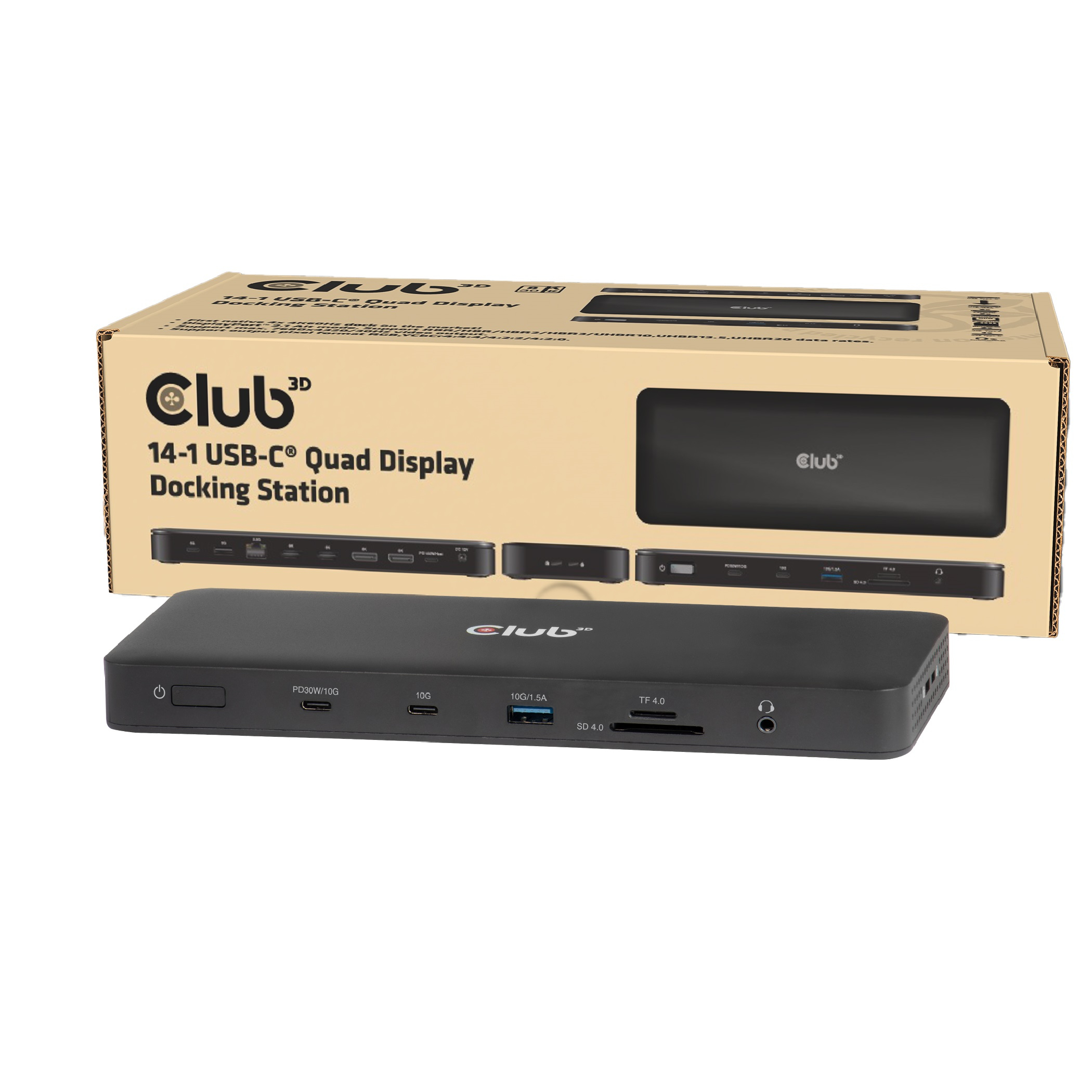 CLUB 3D Club3D USB-C 14in1-Dock>2xDP2.1/2xHDMI/3xUSB-C 4K60Hz PD100W retail