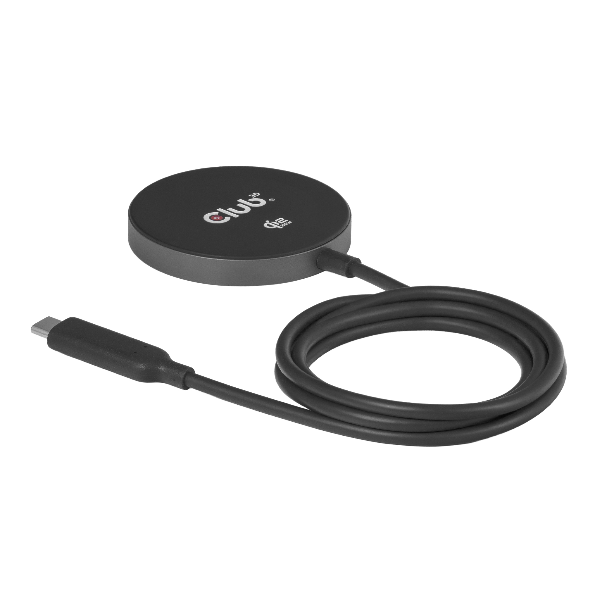 CLUB 3D Club3D Ladegerät wireless Qi2 USB-C 25Watt,  schwarz retail