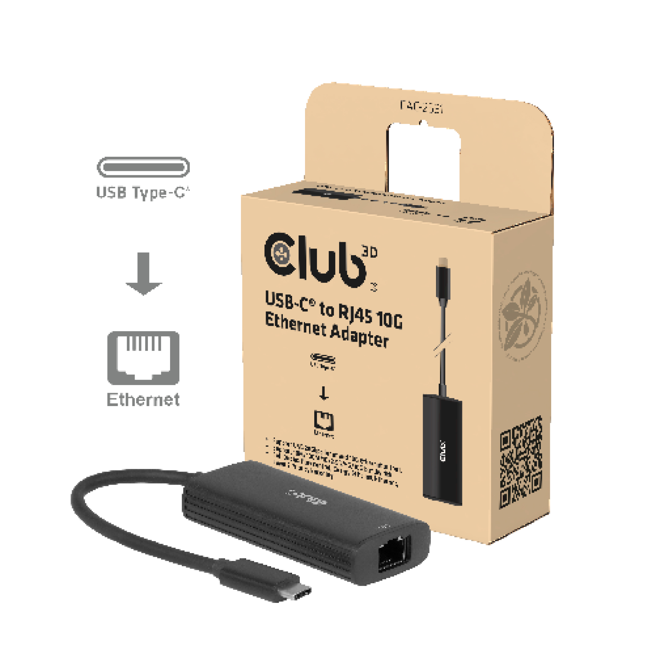 CLUB 3D Club3D Adapter USB-C > RJ45 10Gbps                St/Bu retail