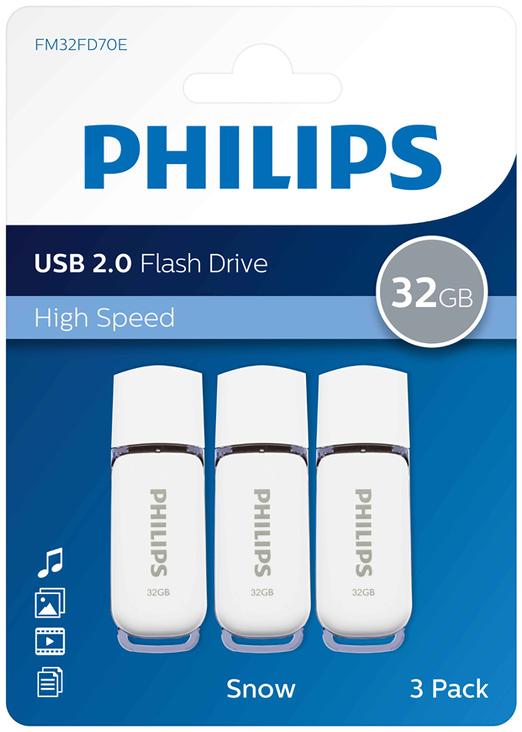 PHILIPS Pack Trio USB 2.0 32GB Snow Edition Grey