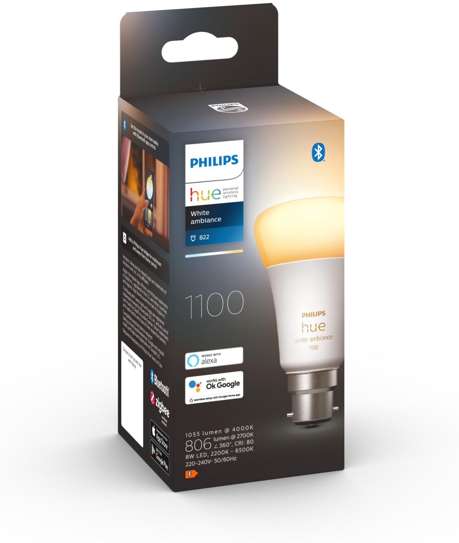 Philips Hue Hue ampoule White Ambiance standard B22 75W à l'unité