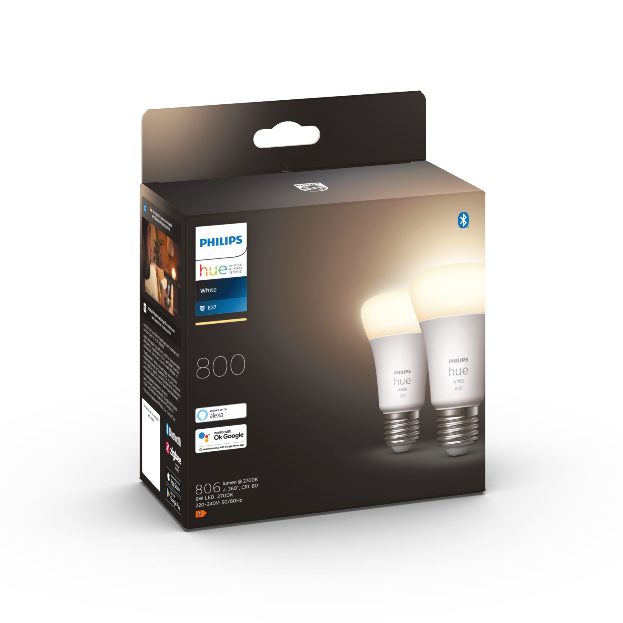 Philips Hue Hue White Ambiance E27 A60 9.5 W Bluetooth x 2