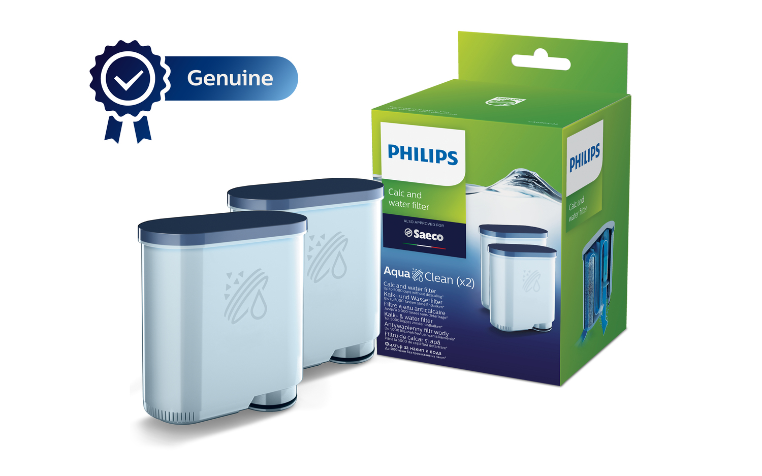 PHILIPS Pack de 2 Filtres à eau et à calcaire