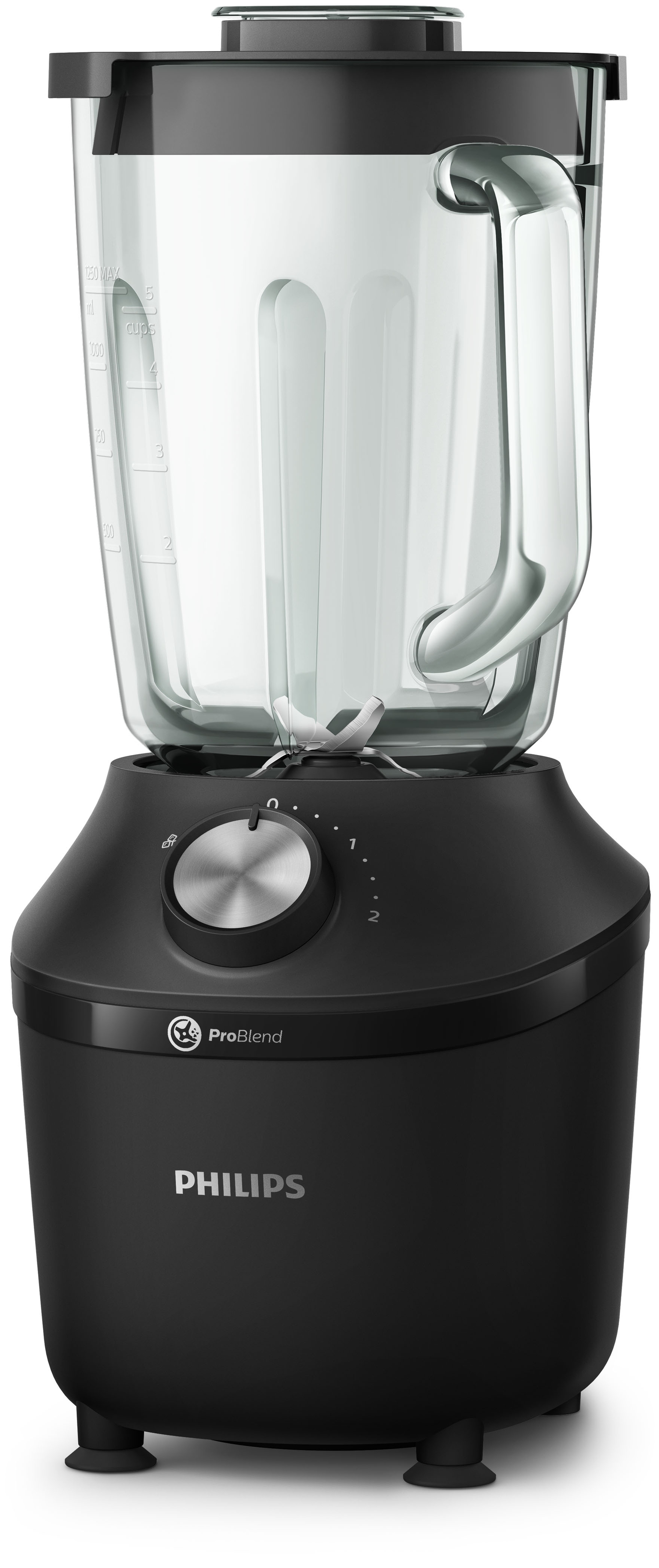 PHILIPS Blender 600W glass jar black 2 speeds+pulse no accessory