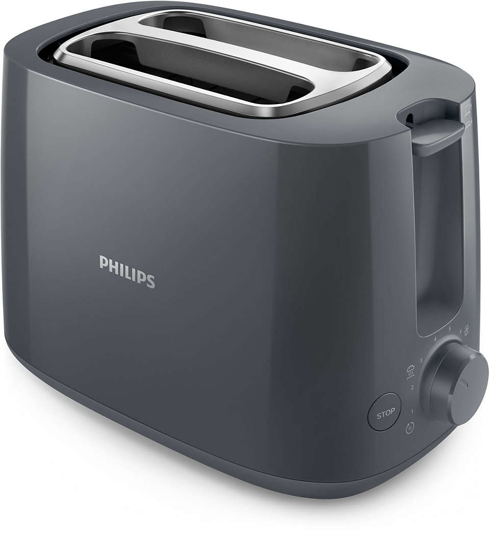 PHILIPS Toaster Plastic 2-slot bun warmer dark grey