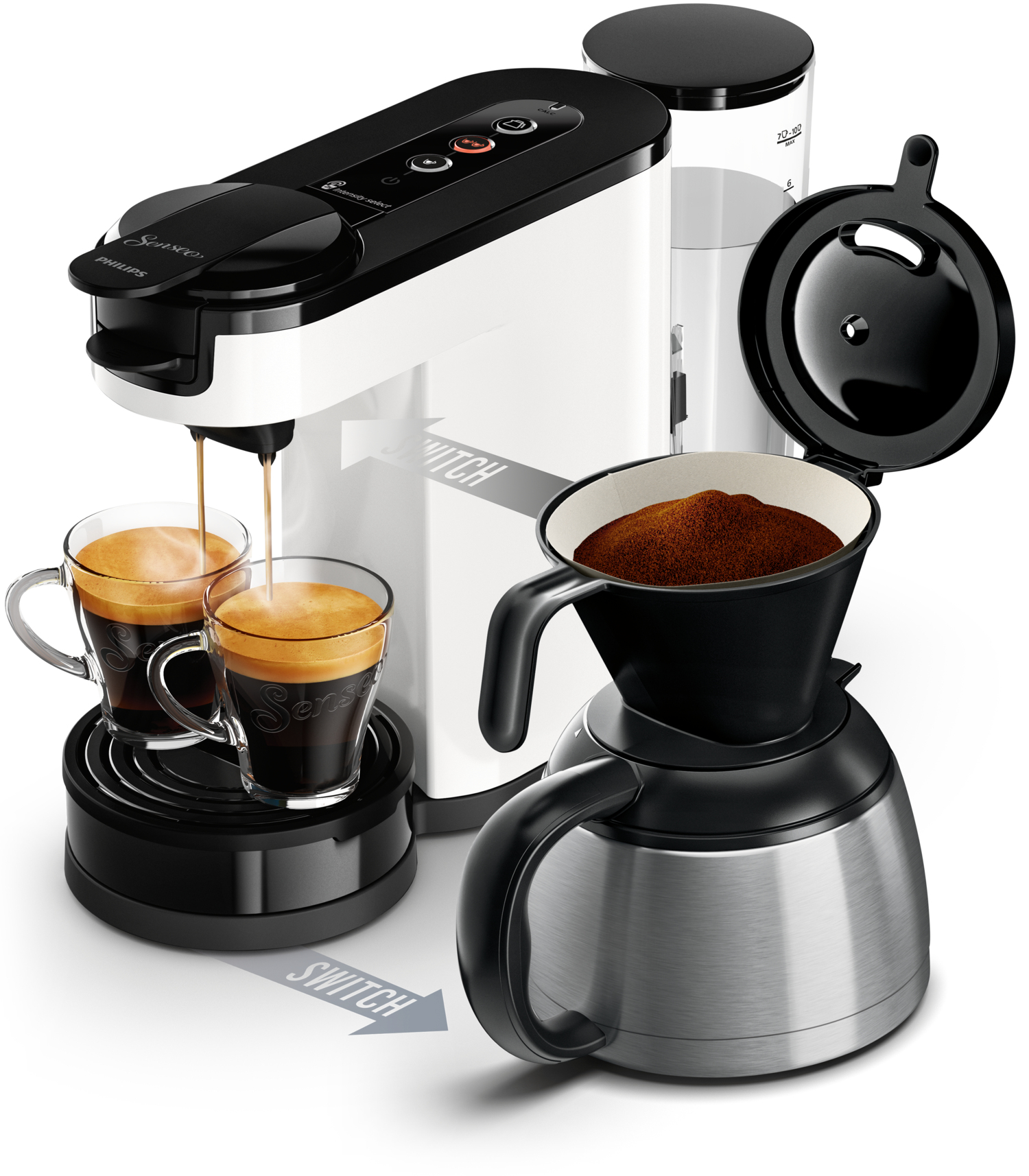 PHILIPS Coffee machine Senseo Switch Base Plus White