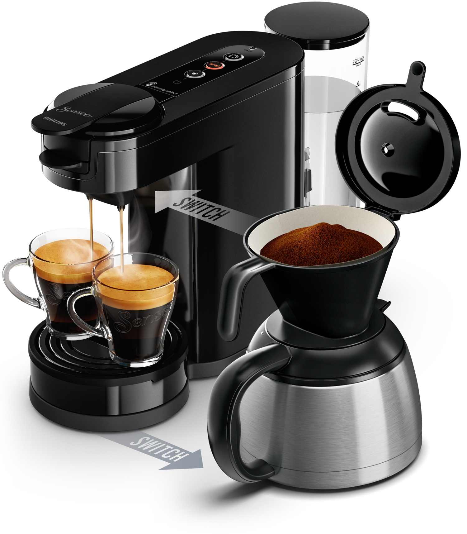PHILIPS Coffee machine Senseo Switch Base Plus Black