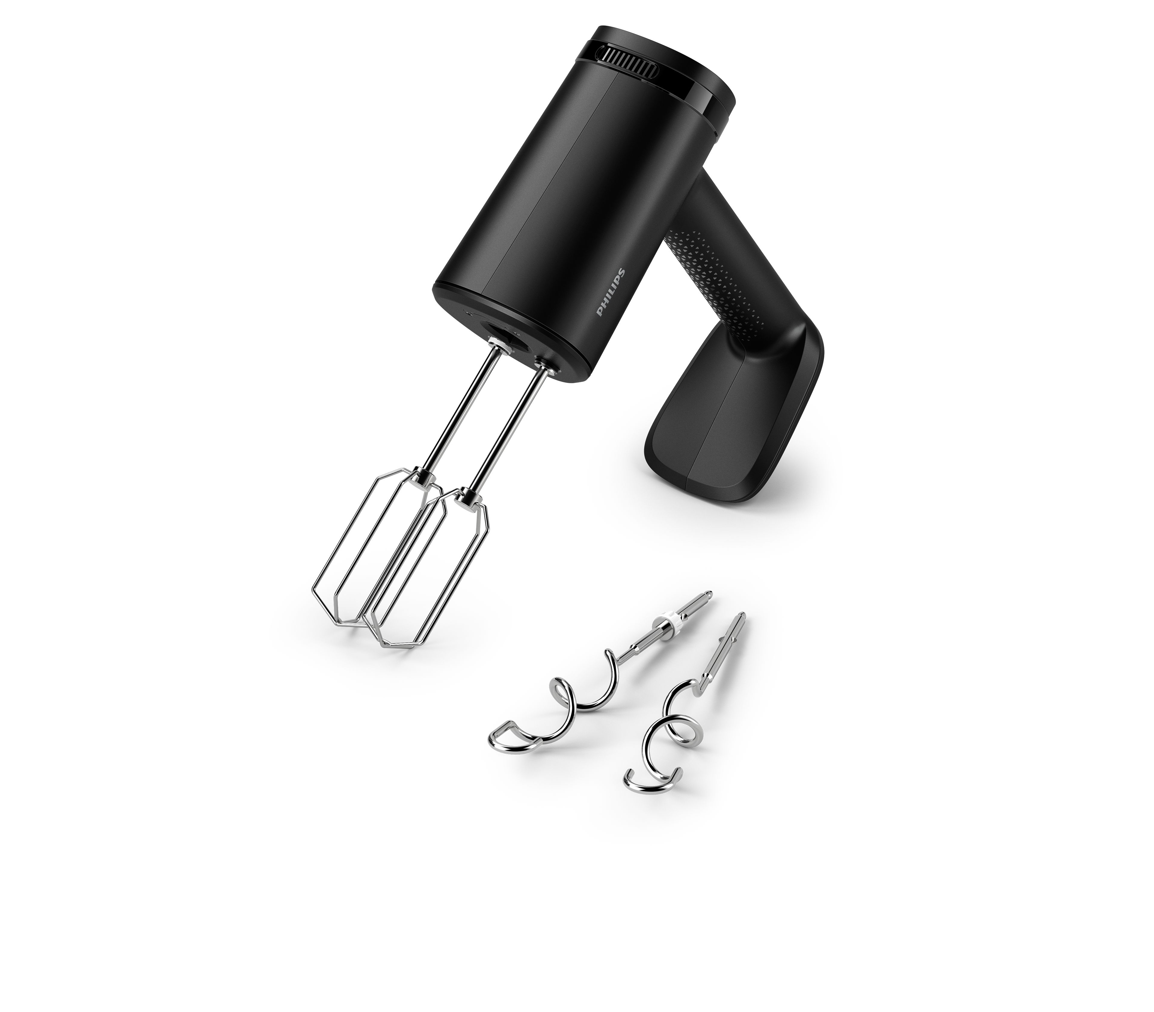 PHILIPS Handmixer black 500W 5 speed + turbo dough hooks and beaters