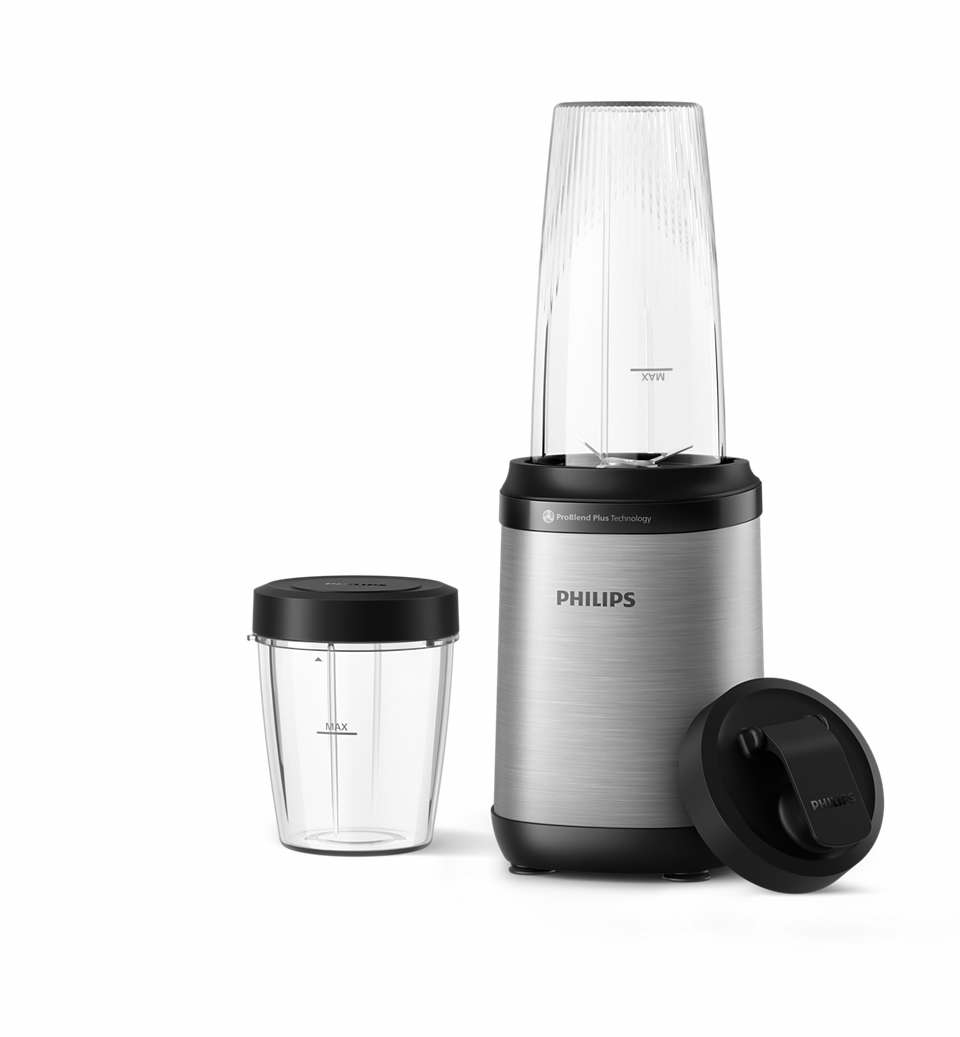 PHILIPS Blender 800W 700ml Tritan tumbler 300mlTritan cup ProBlend Plus 6-star blade metal & black