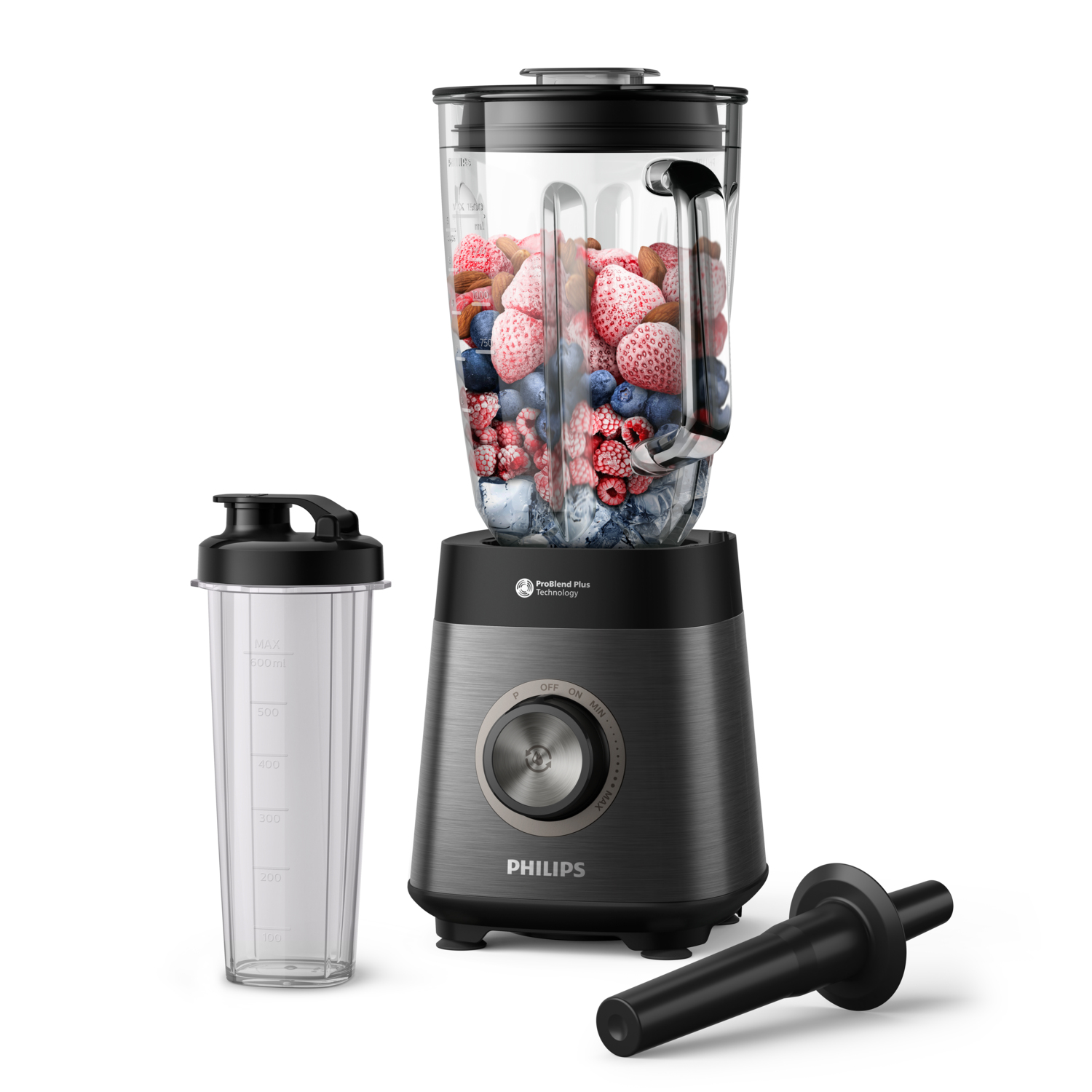 PHILIPS Blender 5000 1200W glass jar variable speed one-touch cleaning with tumbler