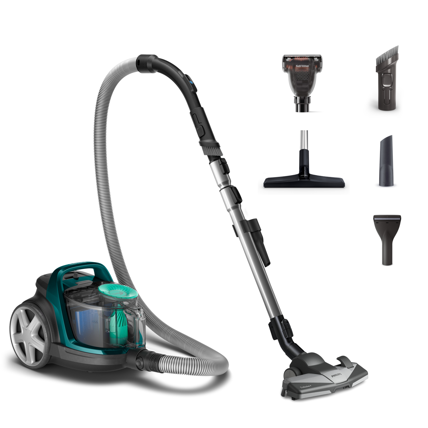 PHILIPS Vacuum cleaner 900W PC7 TriActive+ HardFloor nozzle Mini Turbo brush Opal Green