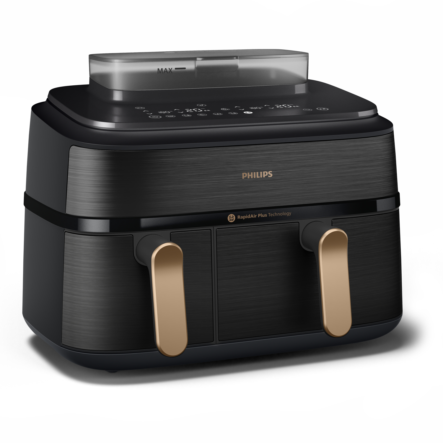 PHILIPS Airfryer 9L Dual Basket with steam RapidAir Plus Digital Stainless steal black body