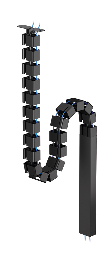 NEOMOUNTS BY NEWSTAR Neomounts Cable Spine Organizer for sit/stand desk frames, screw mounted, magnetic channel, black